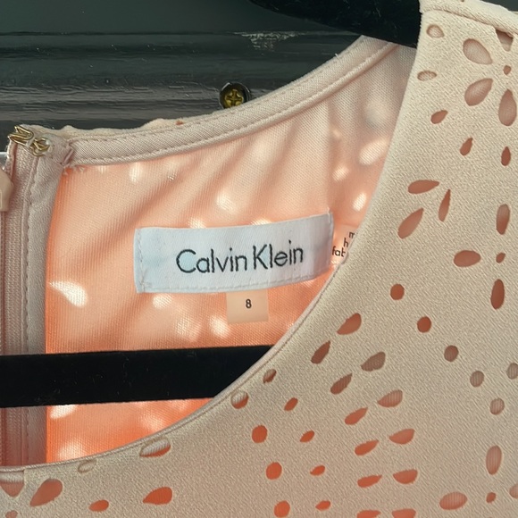 EUC Calvin Klein size 8 pale pink 3/4 sleeve dress - Picture 2 of 4